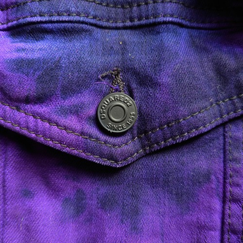 DSQUARED2 Jean Jacket Shearling Fur Lined Black Purple Size 48 - RP £2484.00 - Picture 15 of 15