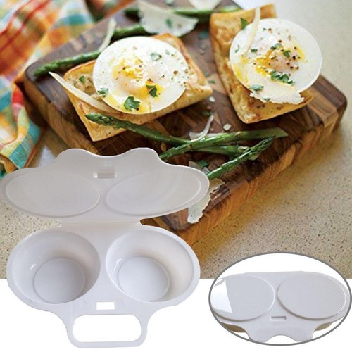Cocina de huevos de doble taza vaporera huevos perfectos cazador furtivo utensilios de cocina microondas♡ - Imagen 5 de 9