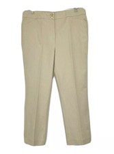 12- 79 Chico s Women s Secret Stretch Straight Cropped Pants Beige Slacks Capri