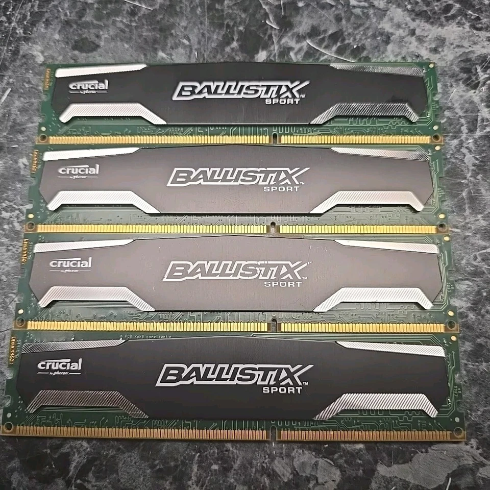DDR3 PC3-12800u 4 x 4GB (16GB) Crucial Ballistix Sport BLS4G3D1609DS1S00.16FER2 - Image 2 of 2