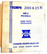 Triumph 2000 2.5 Pi Mk2 Saloon Spare Parts Catalogue Catalog 518628 In English
