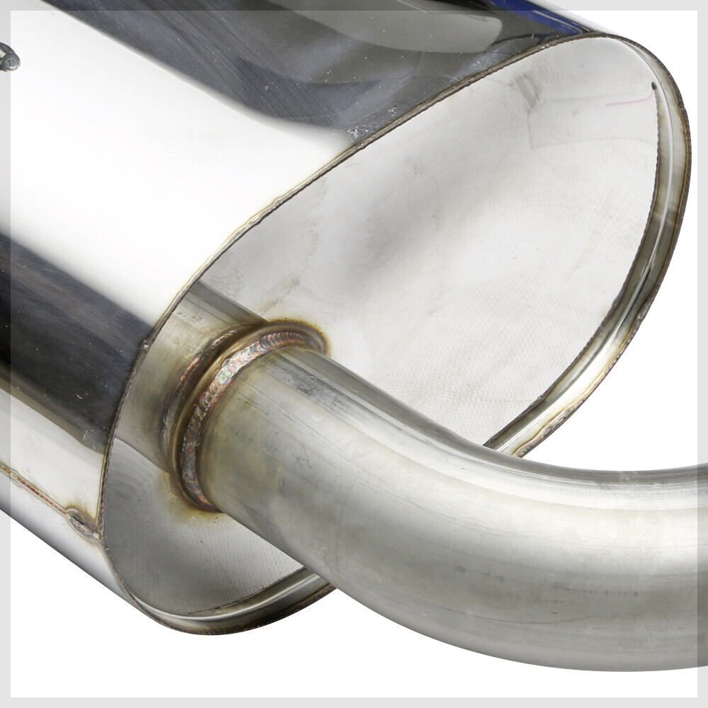 SS Dual Muffler 4" Burnt Tip Catback Exhaust System for 0915 Nissan