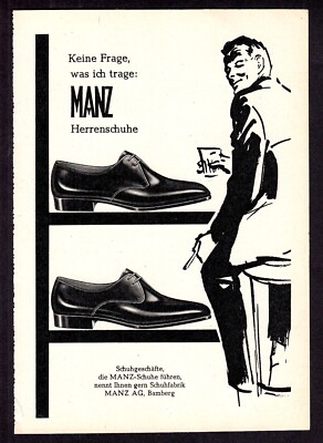 3w7500/ Dekorative Reklame von 1960   MANZ Herrenschuhe   Bamberg