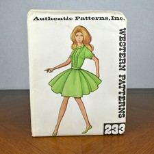 VTG Authentic Patterns Western Ladies Two-Piece Square Dance Outfit No 233