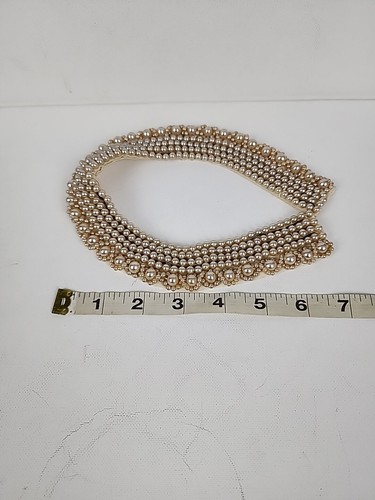 12 in VINTAGE 1950'S HAND MADE IN JAPAN FAUX PEARL BEADED COLLAR 16” X. 1.25” - Picture 6 of 13