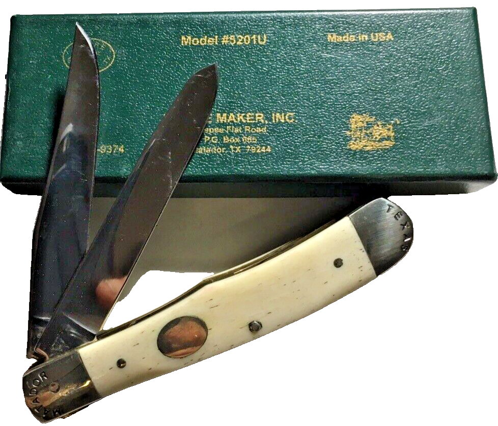 Moore Maker Pump Jack Trapper Knife Model 5202UPJ White Bone 2014 U.S