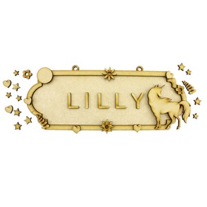 Details About Mdf Wood Diy Craft Shapes Room Door Wall Your Name Sign Plaque Unicorn