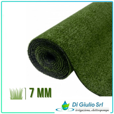 Crisalide&reg; Green Grass Erba Sintetica Per Giardini E Terrazze, Prato Sintetico 7 Mm Drenante, Manto Erboso Artificiale A Rotolo. (2X5 Metri