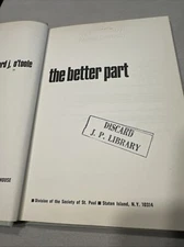 THE BETTER PART By Edward J. O'toole - Hardcover - No Dust Cover - Vintage 1970