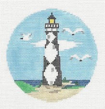 CAPE LOOKOUT LIGHTHOUSE, North Carolina HP Needlepoint Canvas by Kathy Schenkel