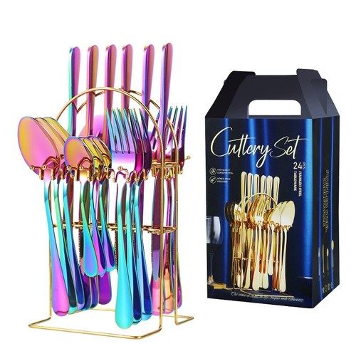 Stainless Steel Spoon Fork 24 Piece Set1010Cross-Border New Western Steak Knife - 第 10/12 張圖片