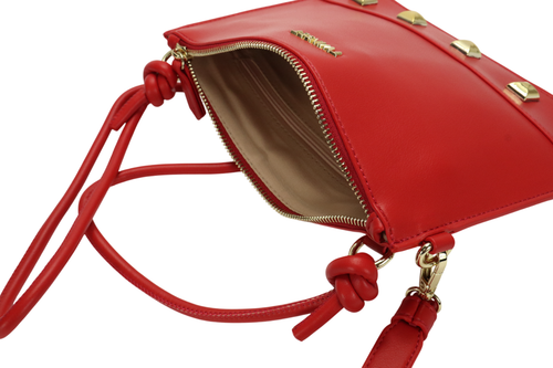 Twinset Borsa Donna Taglia Unica Rivestito Oro Tono Dettagli Rosso a Tracolla - Foto 4 di 7