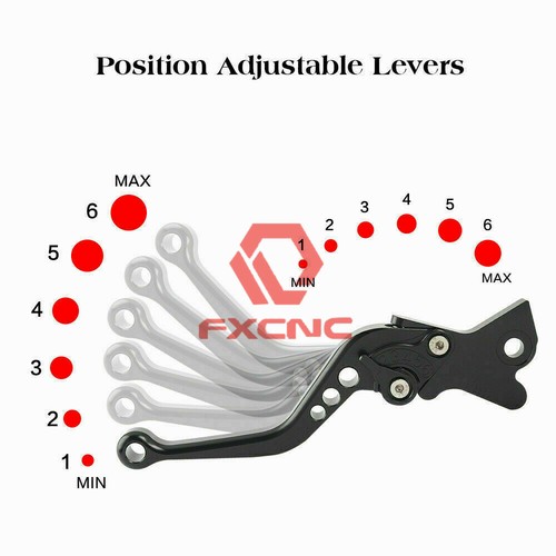CNC Short Brake Clutch Levers w/GSX-S Logo For GSR750/GSX-S750 2011-2022 Black - Picture 11 of 14