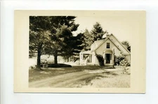 Fairlee Lake VT vintage RPPC photo postcard, canoe, home