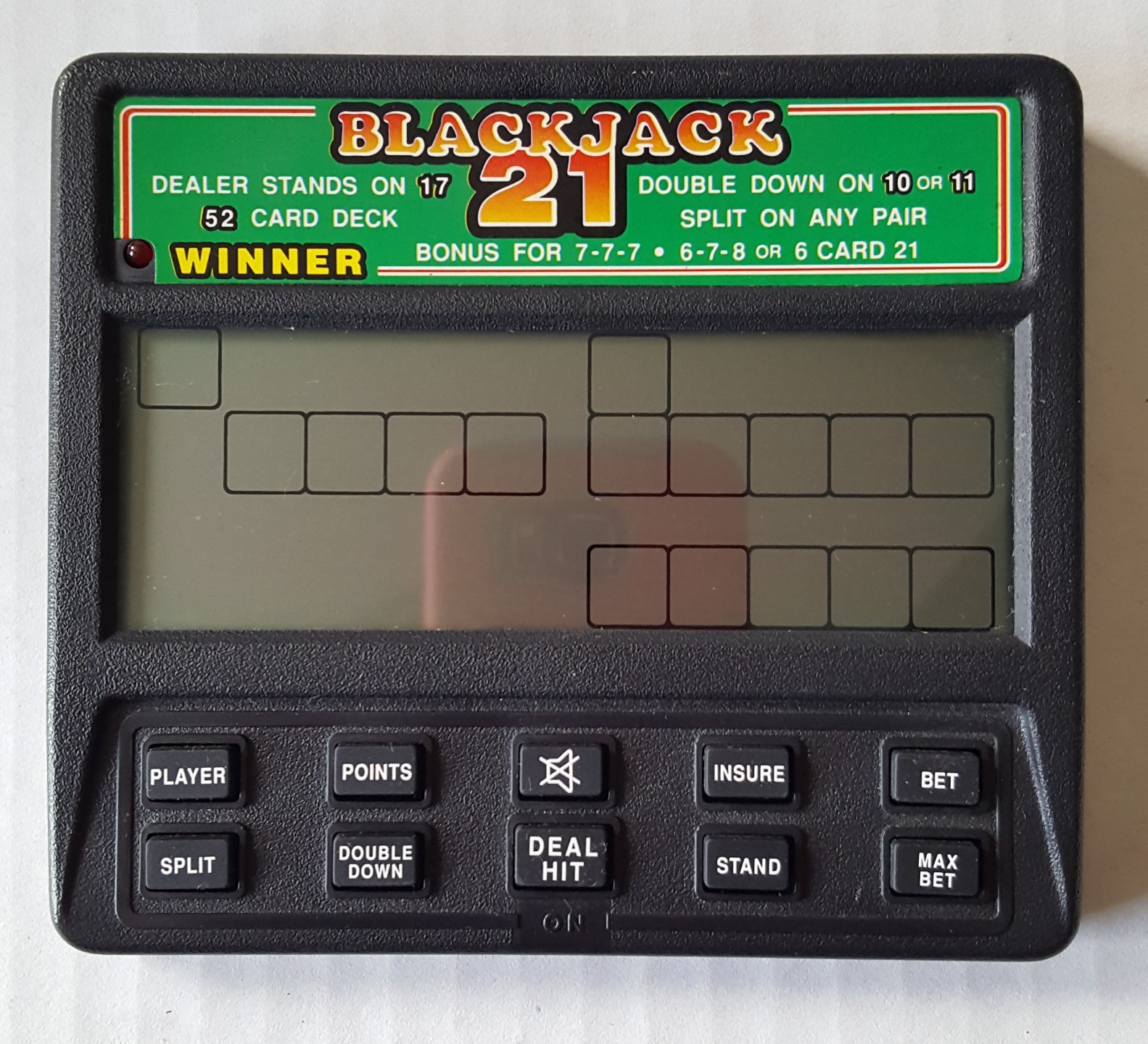 Портативная электронная игровая радиостанция Black Jack 21 на батарейках винтажная