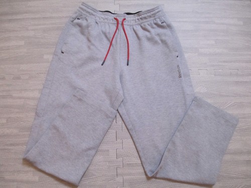 Reebok Joggers Mens Medium Grey Tracksuit Bottoms Trousers Gym Active Wear