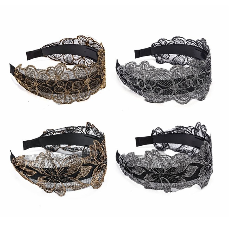 Hair Accessories Hairbands Toothed Nonslip Lace Turban Fashion