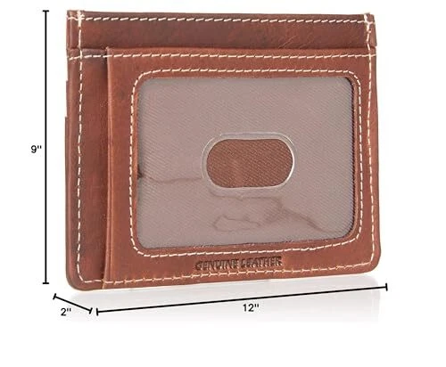 Estuche para tarjetas de cuero en relieve para hombre Foto 3 de 4