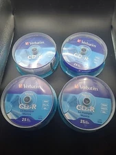 4 x Verbatim Music CD-R 40X 700MB Audio Media Disc 96155 Sealed 25 Ea. 100 Total