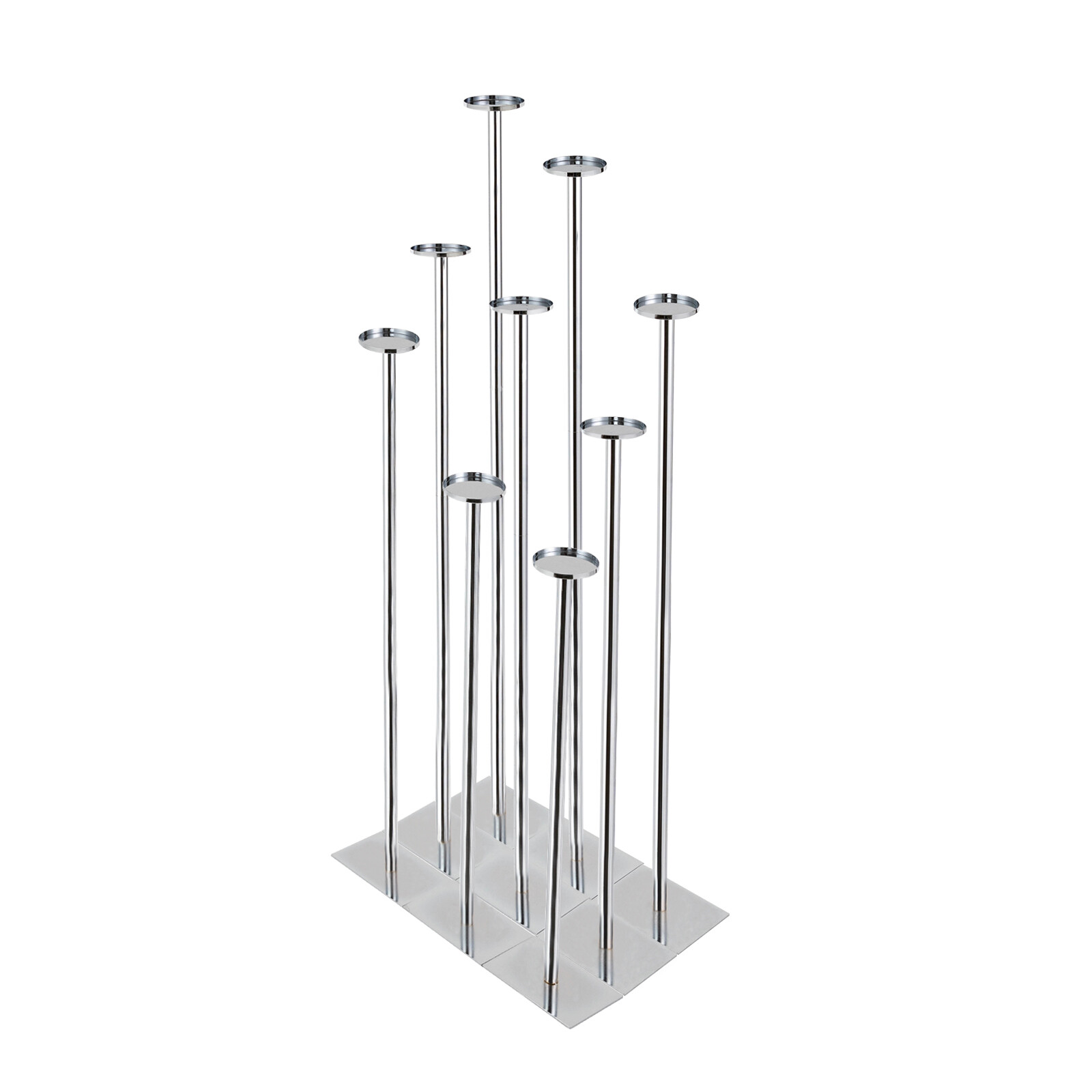 Tall Floor Candle Holders DIY 9Pcs Candelabra Silver Freestanding 20.7