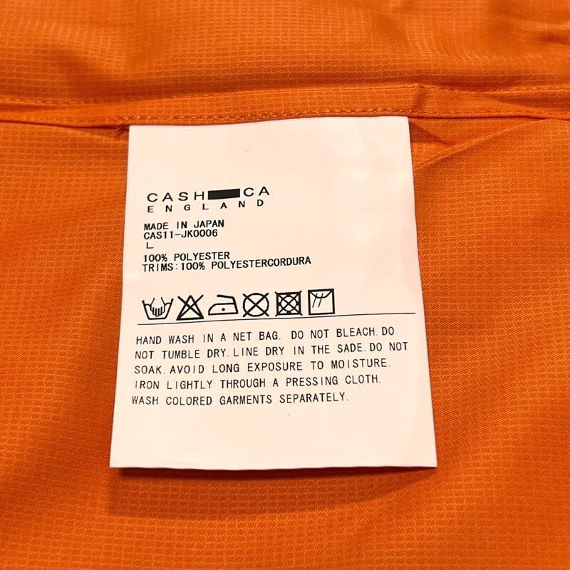 CASH CA ENGLAND Hooded Nylon Jacket Orange size L Mens CAS11