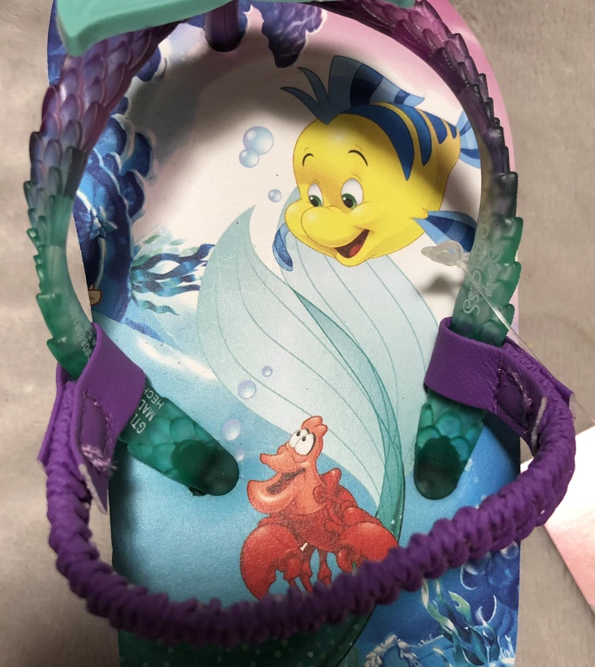 NEW Disney Little Mermaid Toddler Girls' Sling-Back Flip-Flop Sandals Size 5/6 - Image 4 of 4