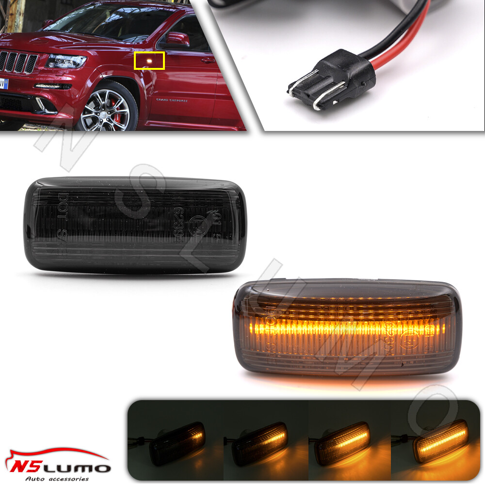 Sequential LED Blinker Side Marker Light for Jeep Liberty Cherokee Smoked Design
