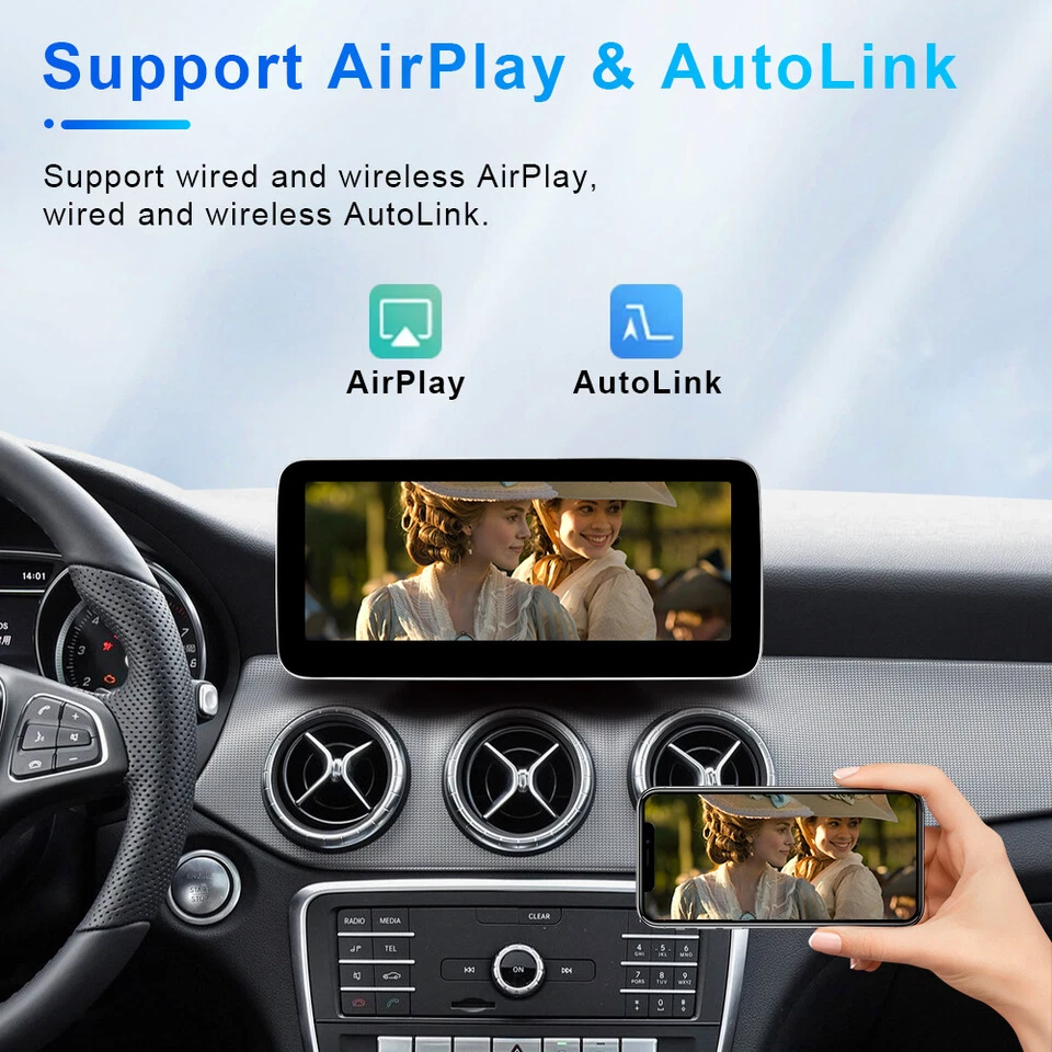 Pantalla multimedia de coche de 10,25 pulgadas Carplay para Mercedes Benz CLA C117 X117 2013-19 Foto 4 de 4