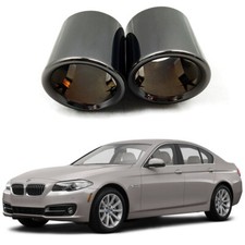 2x Car Exhaust Muffler Tip Tail Pipe Trim Black for BMW 5-Series 2008-2016 #1076