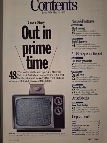 The Advocate Magazine (May 1996) LGBTQ/Lindsay Crouse/Janis Ian/Gay TV stars - Picture 3 of 3