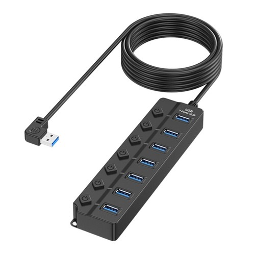 Highly Speed 7Port USB 2.0 Hub with Independent Switches for PC Laptop - Photo 19/24