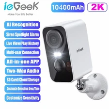 ieGeek Wireless Outdoor WiFi Security Camera 2K Smart Home Battery CCTV System