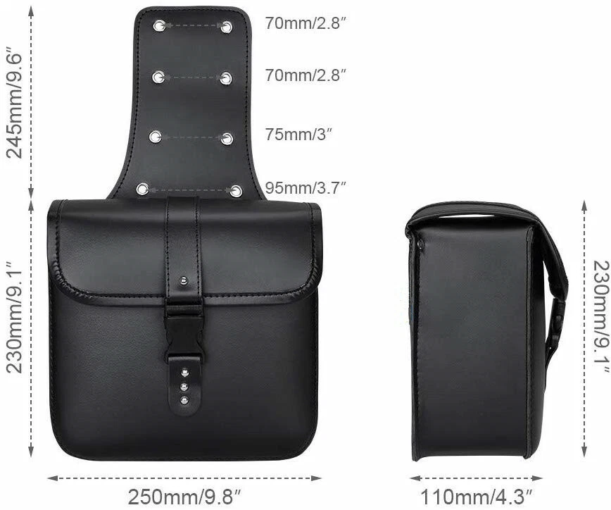 Alforjas de motocicleta de cuero PU para equipaje Sportster Softail Dyna Foto 2 de 4