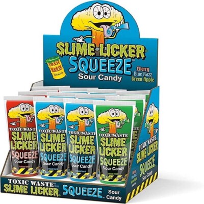 Toxic Waste Slime Licker SQUEEZE Candy, 2.47 oz Tubes 12 Count