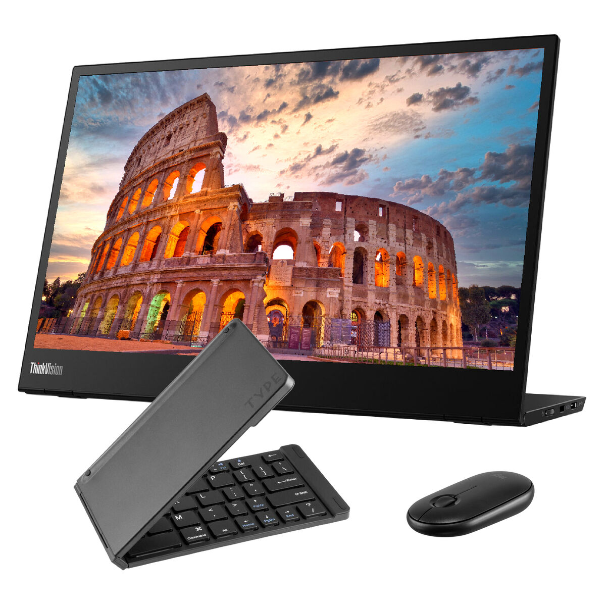 New Lenovo ThinkVision M14 Portable Monitor Travel Bundle w New Lenovo ThinkVision M14 Portable Monitor Travel Bundle w