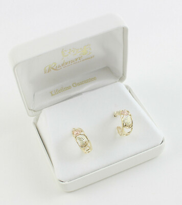 Mt Rushmore 10K Black Hills Gold Lace Hoop Earrings FAST