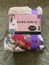 BCBG Girls Plush Hoodie  Legging Set Super Soft - Pink/Gray Size XS-5/6 NWT 