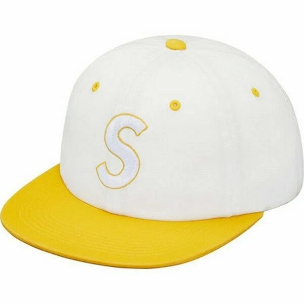 Supreme 2 tons lavé logo S 6 panneaux blanc taille unique S/S 16