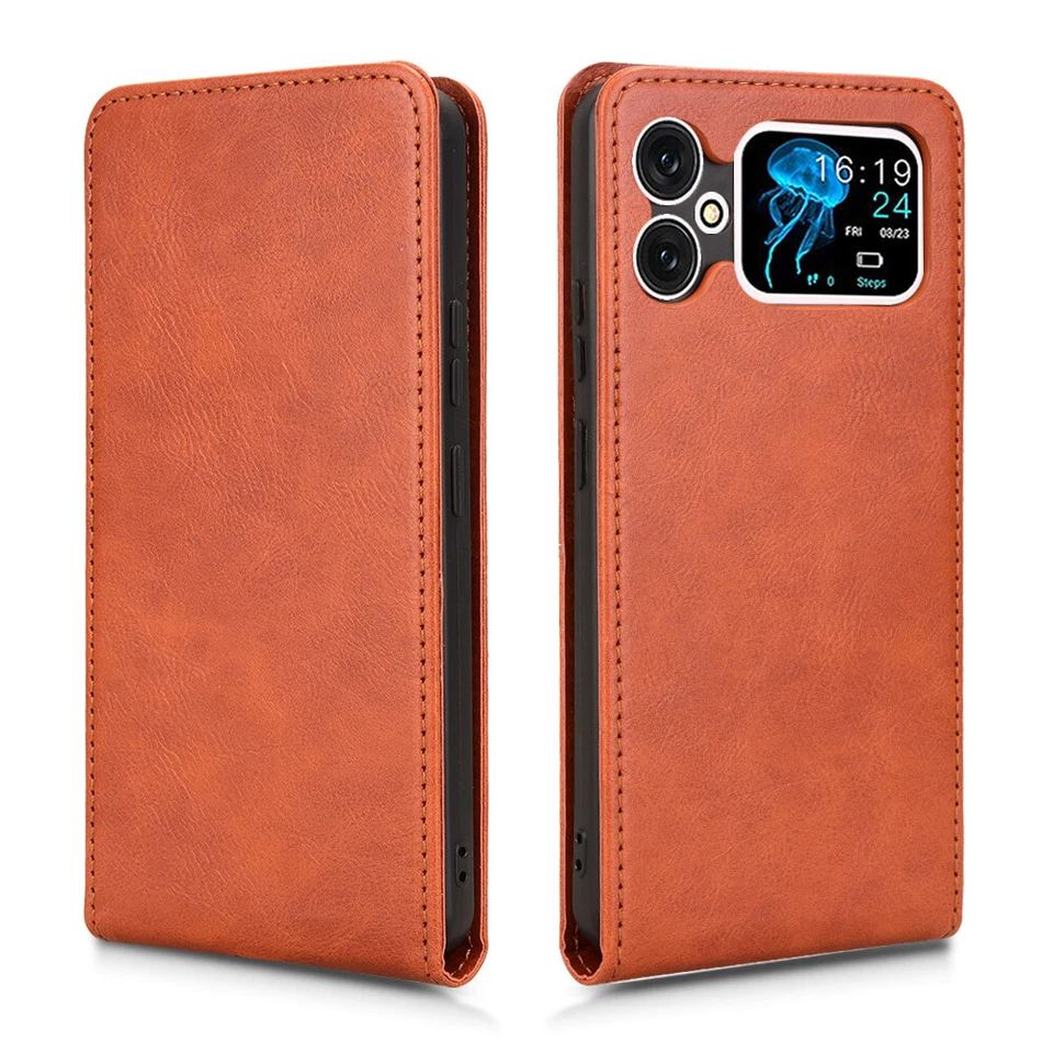 Para Cubot A20, Lujo Vertical Arriba-Abajo Cuero Billetera Soporte Suave TPU Estuche Cubierta Foto 4 de 4