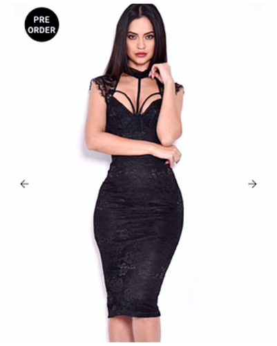 BNWT AX Paris Dress Size 12 Lace Pencil MIDI High Neck Evening Party Christmas - Picture 3 of 24