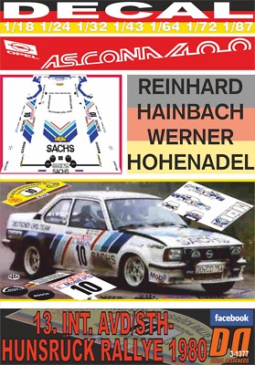 DECAL OPEL ASCONA 400 R. HAINBACH HUNSRUCK R. 1980 2nd (08)