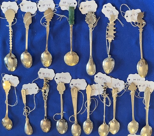 Collection-53 Spoons-925 Sterling, 835 Silver, 800 Silver, Silverplate & Marked - Picture 20 of 24