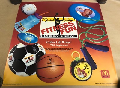 1991 McDonalds Michael Jordan Fitness Fun Happy Meal Store Display
