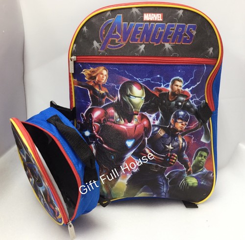 Marvel Avengers Endgame War Kids Boys 16" School Backpack Lunch Box 2 piece set - Picture 4 of 7