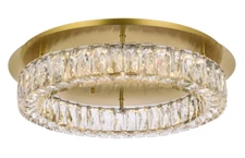 Crystal Flush Mount Chandelier Gold Hallway Dining Room Bedroom Kitchen 22"
