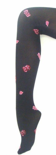 TIGHTS PANTYHOSE ROSE DESIGN STOCKINGS QUALITY DESIGNER HOSIERY - Bild 3 von 4