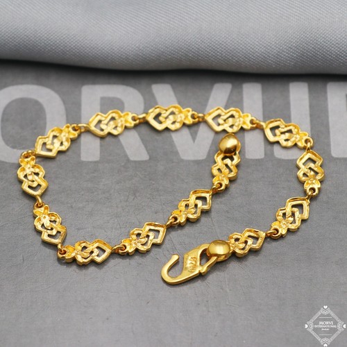 Pulsera de oro de 22 quilates de oro amarillo de 22 quilates hecha a mano joyería hecha a mano india - Imagen 2 de 6