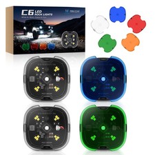 4 Pods C6 LED Rock Lights 4000LM Spot/Flood LED Beam Underbody Lights Waterproof
