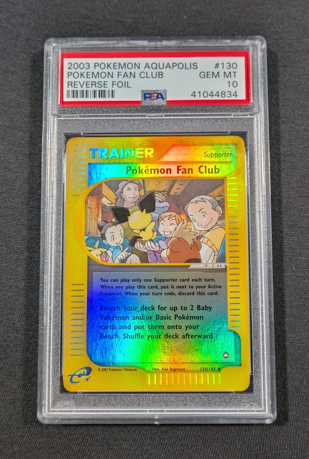Pokemon Card Reverse Holo Pokemon Fan Club 130/147 PSA 10 GEM MINT Aquapolis