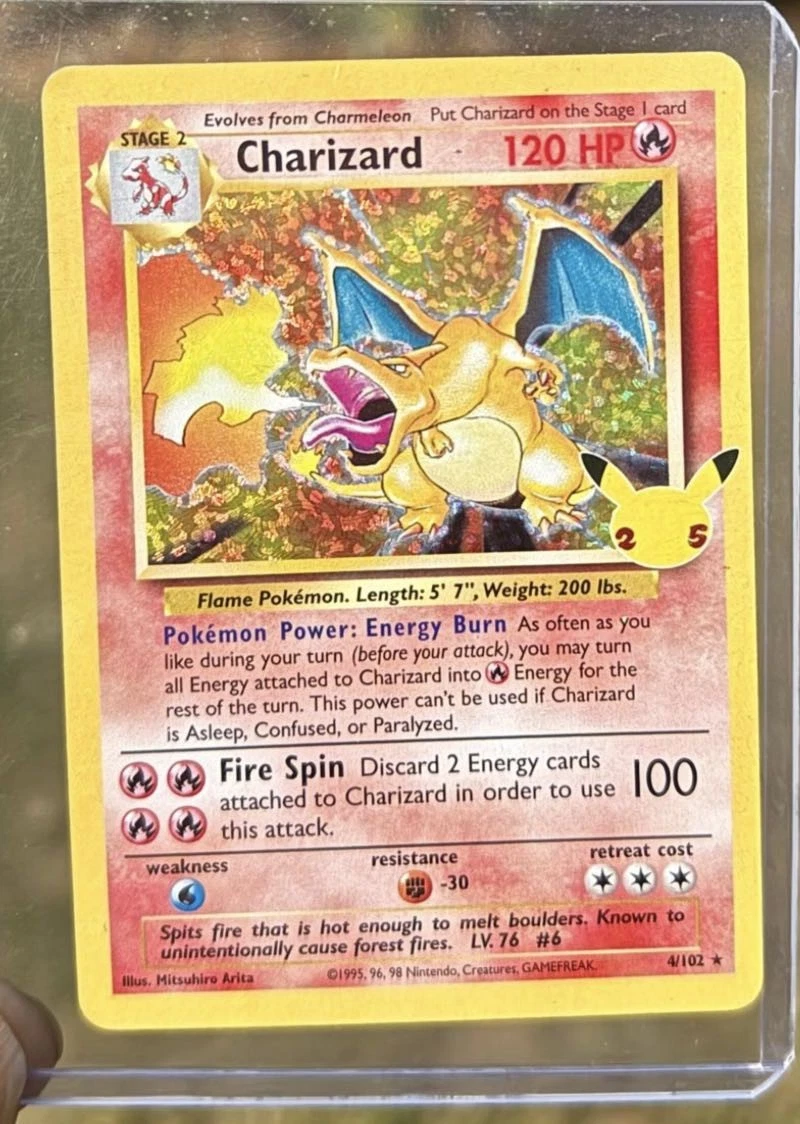 Pokémon TCG Charizard Celebrations Holo Card 4/102 Unlimited Rare